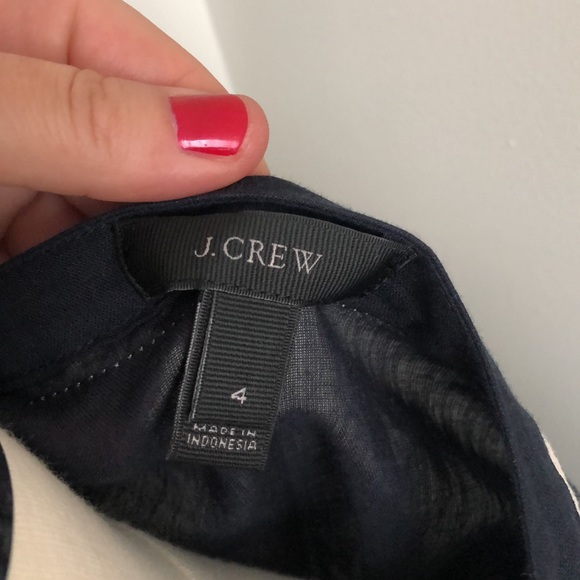 J. Crew navy and ivory blouse, size 4 - Picture 2 of 2